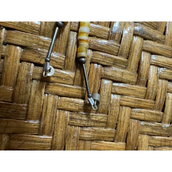 Vintage 70's Puka Shell Tiger Eye Beaded Necklace Chocker Twist Closure - Picture 4 of 9